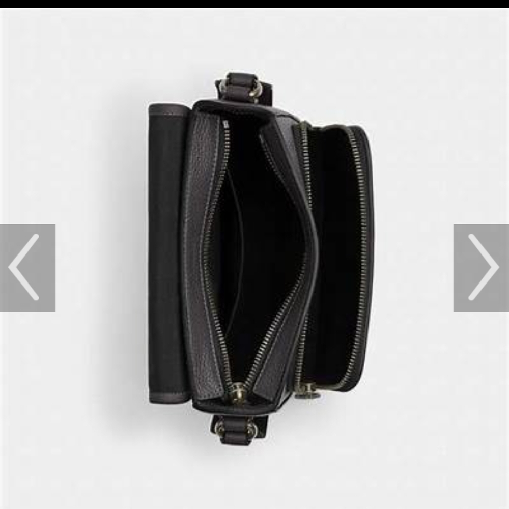 Coach Men's Charcoal Leather Messenger Bag - Picture 2 of 4